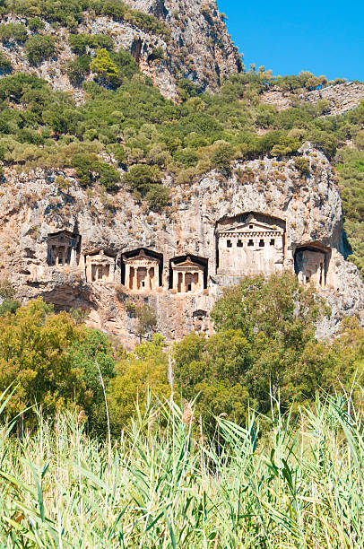 istock Turkish  Lycian tombs  - ancient necropolis in the mountains 487648523