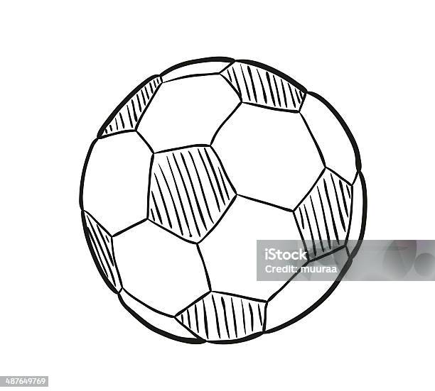 Sketch Of The Football Ball Stock Illustration - Download Image Now - Soccer Ball, Soccer, Drawing - Activity