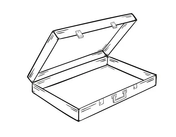 Vector illustration of open empty suitcase