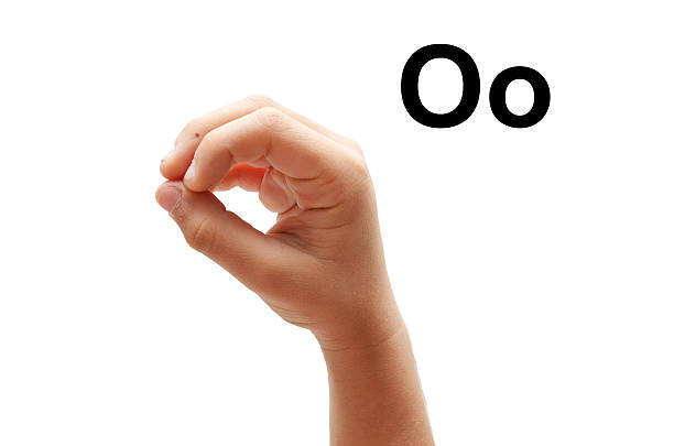 M Alphabet Kid Hand Spelling American Sign Language Asl Stock