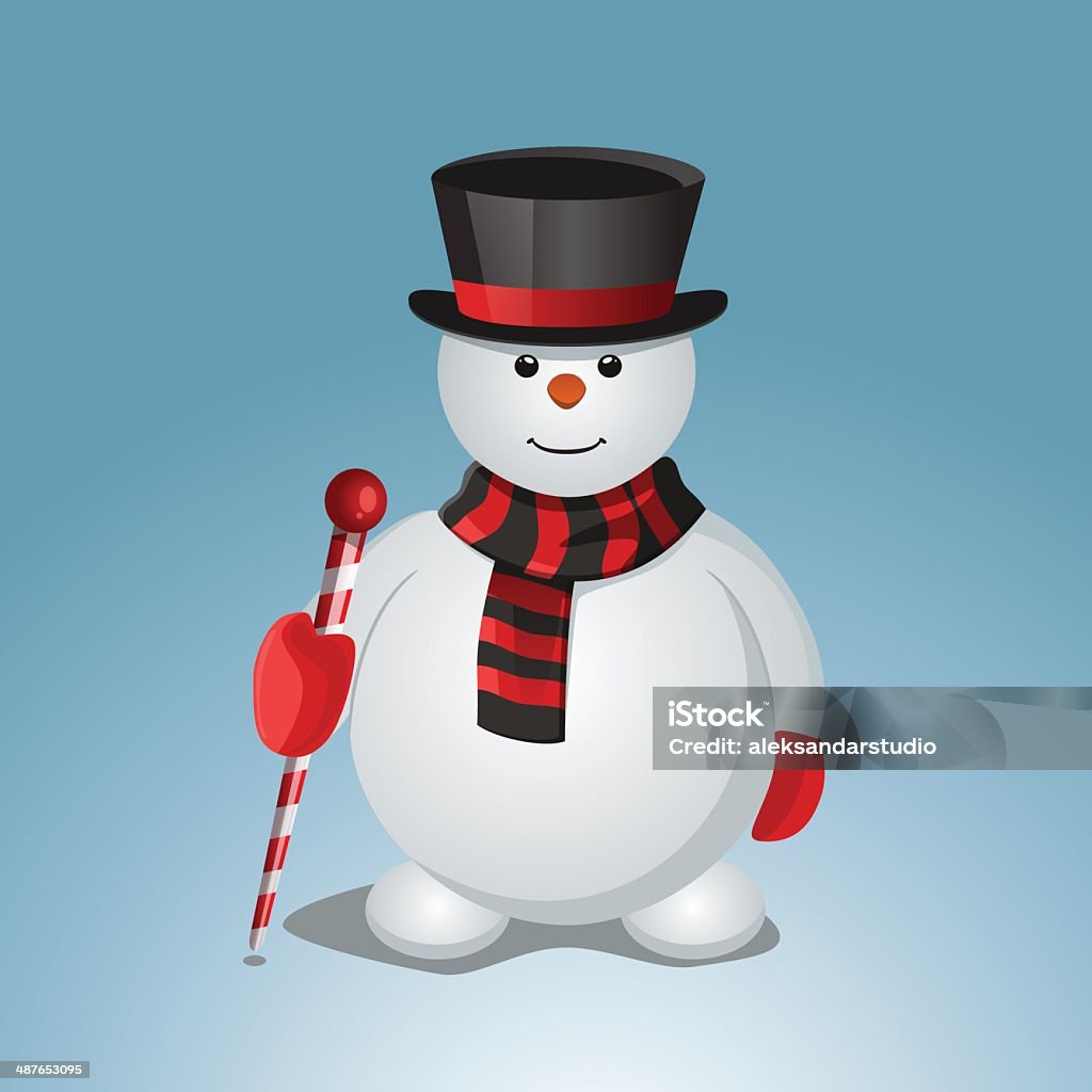 Boneco de neve - Vetor de Branco royalty-free