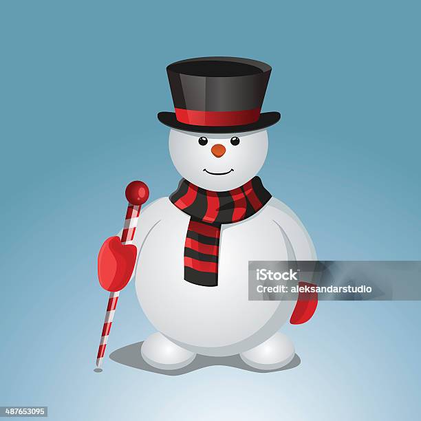 Boneco De Neve - Arte vetorial de stock e mais imagens de Banda desenhada - Produto Artístico - Banda desenhada - Produto Artístico, Branco, Cachecol