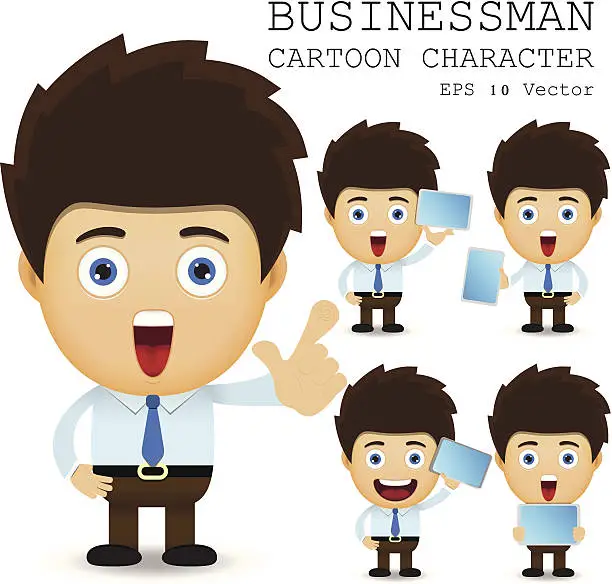 Vector illustration of Businessman cartoon character EPS 10 vector