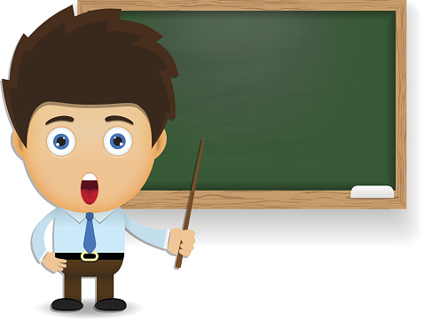 Teacher Cartoon Character Eps 10 Vector Stock Illustration - Download Image  Now - Adult, Backgrounds, Black Color - iStock