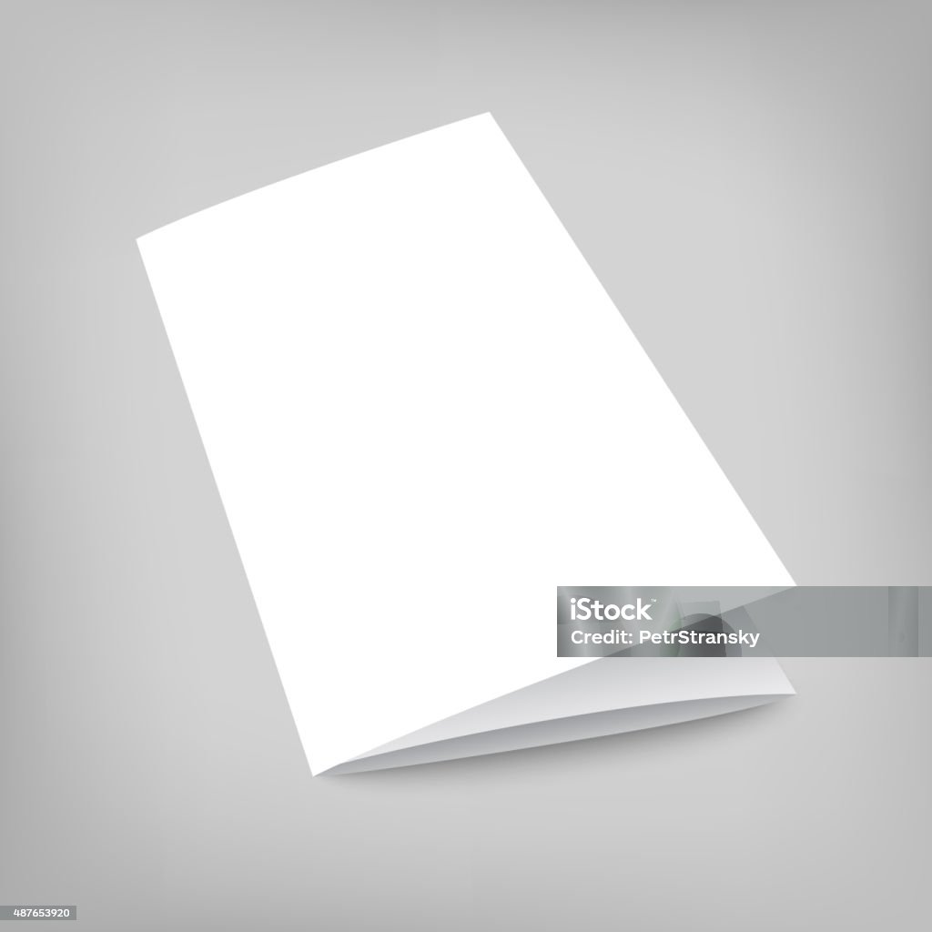 Illustration mock-up tri-fold flyer on gray Illustration mock-up tri-fold flyer on gray background. Brochure Stock Photo