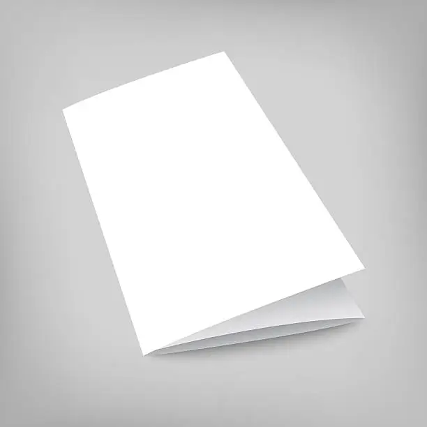 Photo of Illustration mock-up tri-fold flyer on gray