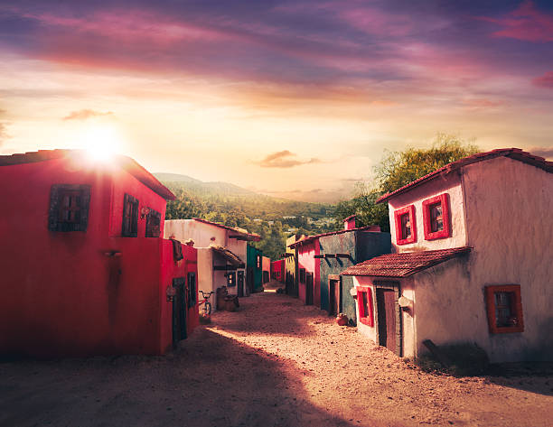 istock Scale model of a typical mexican village at sunset 487654068