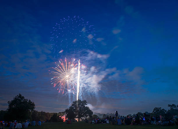 istock People looking at fireworks in honor of Independence Day 487654206