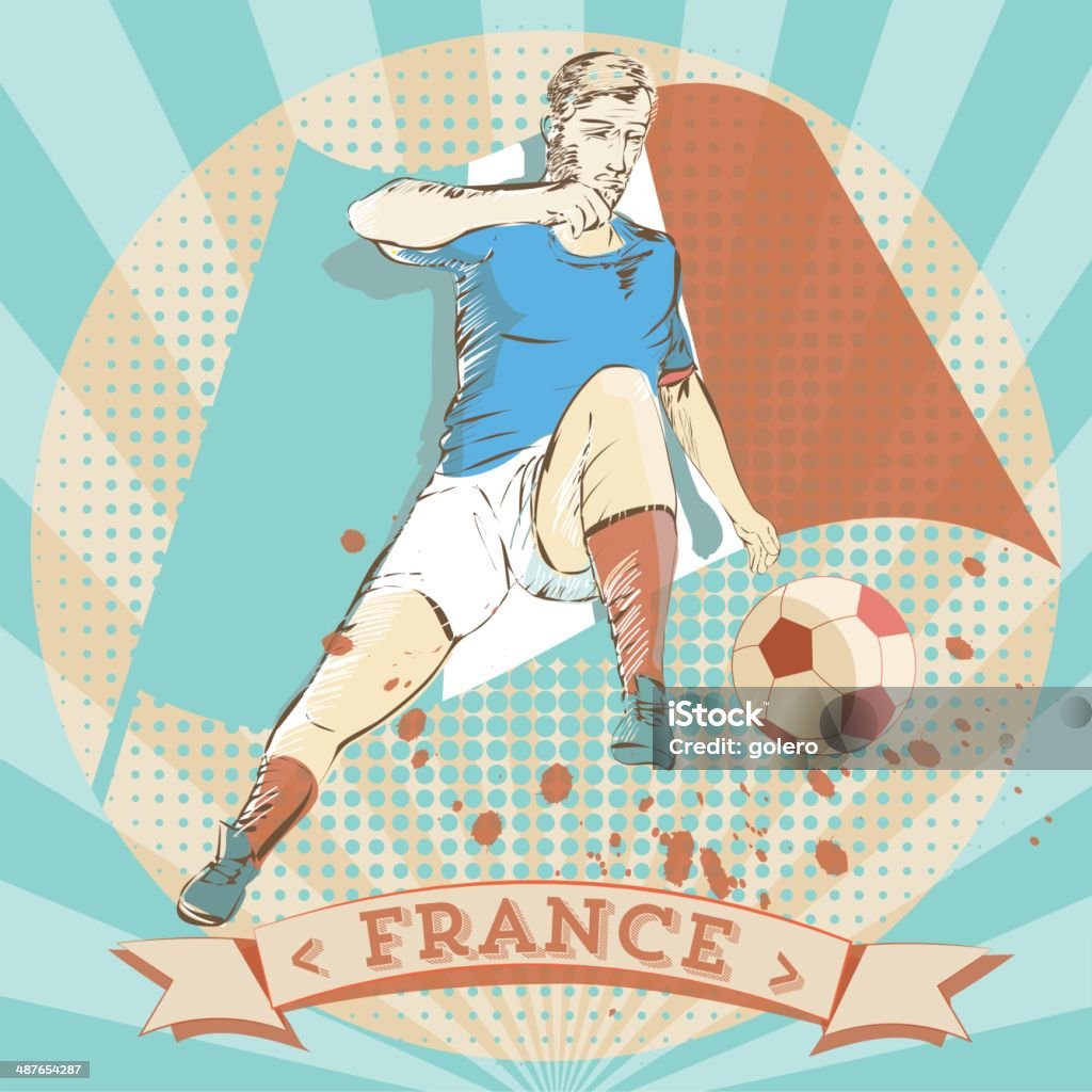 Esbozo de un jugador de fútbol francesa - arte vectorial de Adulto libre de derechos