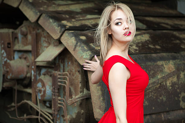 istock beautiful asian women posing on caterpillar background 487654422