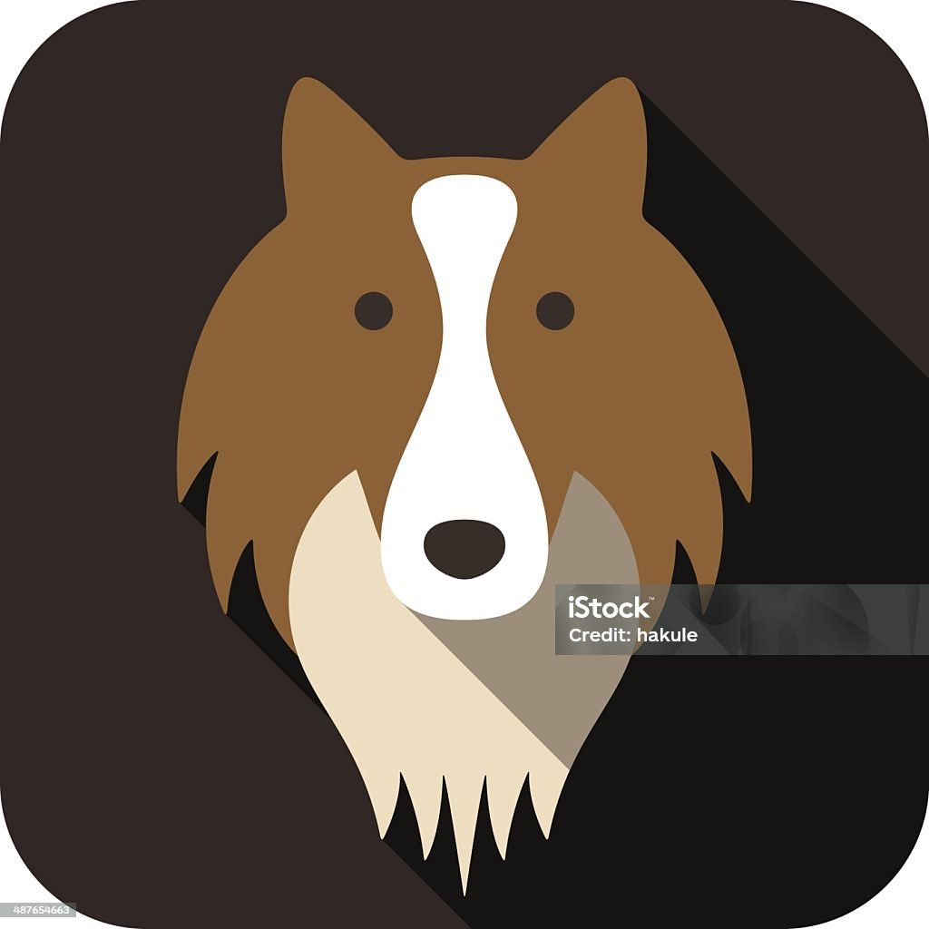 Shetland Sheepdog dog face flat design Animal stock vector