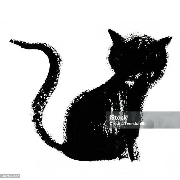 Black Cat Illustration Stock Illustration - Download Image Now - Watercolor Painting, Domestic Cat, Painting - Art Product