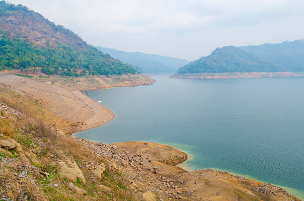 istock Waterline of the reservoir 487655423