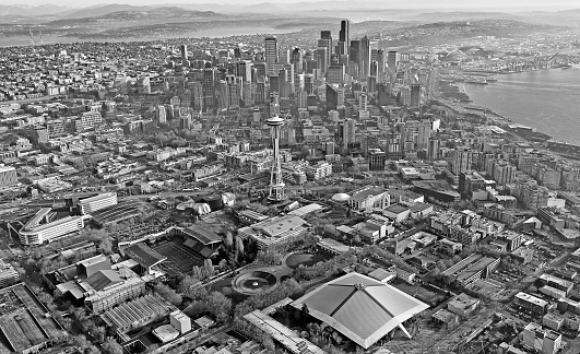 Aerial view of downtown Seattle