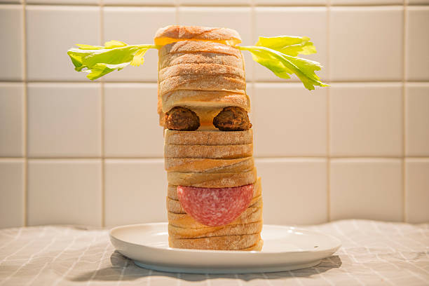 Happy sandwich stock photo