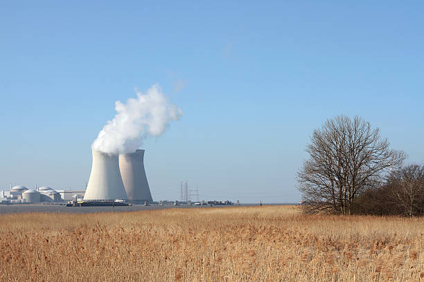 istock Cooling Towers at Antwerpen Haven in Doel, Belgium 487656029