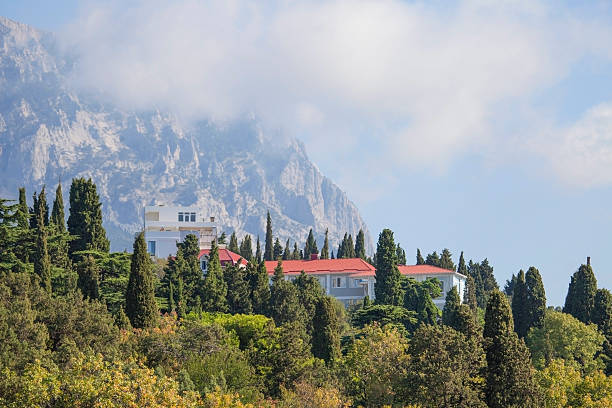 istock Village near the clouds. 487656329