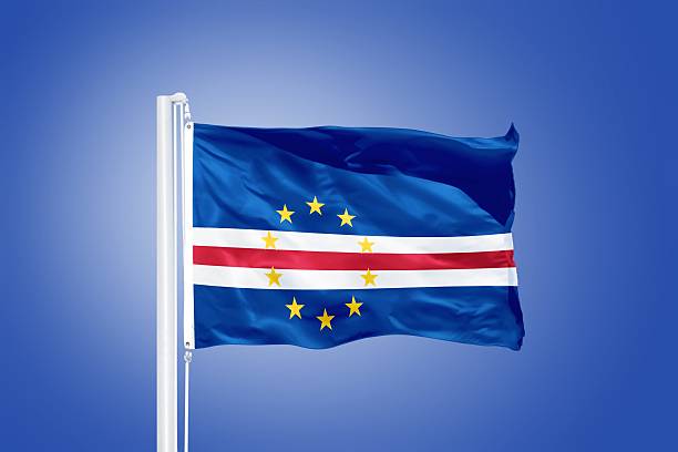 istock Flag of Cape Verde flying against a blue sky 487658168