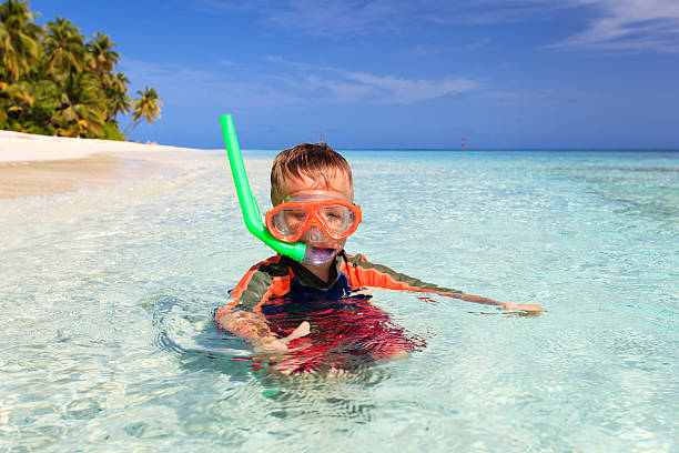 istock cute happy little boy swimming with thumbs up 487658736