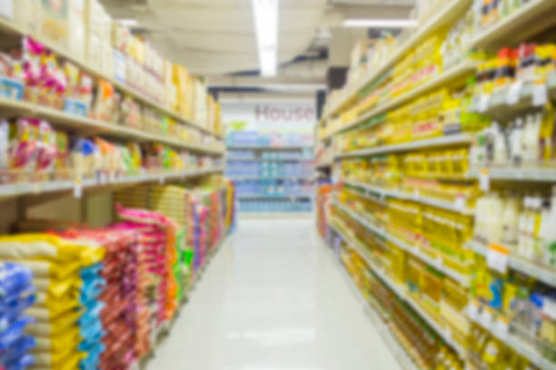 istock supermarket in blurry for background 487658788