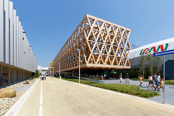 Milan, Italy, 12 August 2015: Detail of Chile pavilion at the exhibition Expo 2015 Italy.