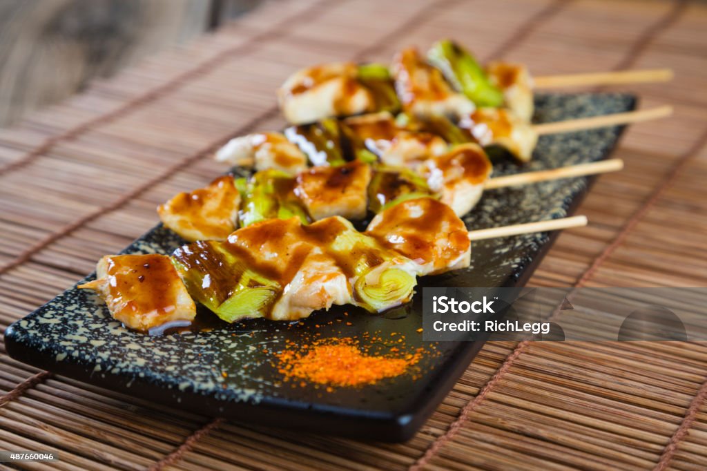 Japanese Food Yakitori A plate of authentic Japanese yakitori. Yakitori Stock Photo