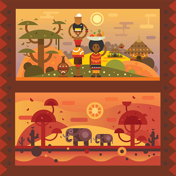 illustrations, cliparts, dessins animés et icônes de african la vie - vector elephant isolated on red female animal