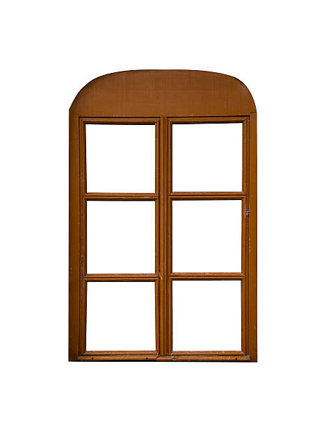 istock Aged wooden window isolated on white backgrorund 487660876