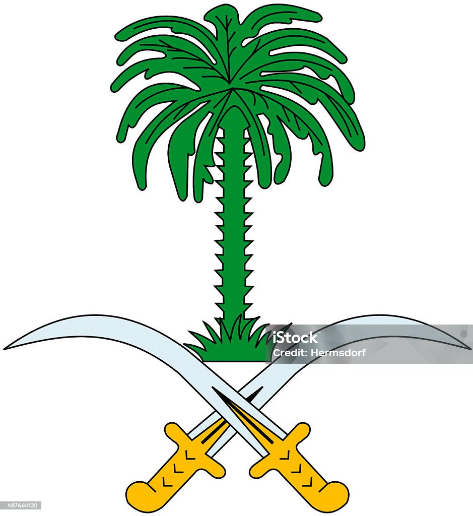 Coat of arms of Saudi Arabia National coat of arms of the Kingdom Saudi Arabia. Coat Of Arms stock illustration