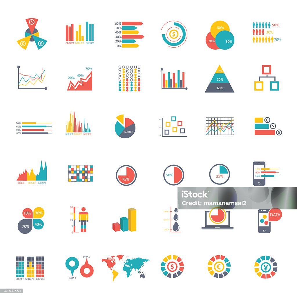 Elementos gráficos de información - arte vectorial de Lista libre de derechos