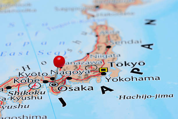 istock Osaka pinned on a map of Asia 487667246