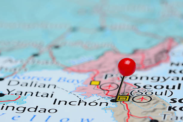 istock Inchon pinned on a map of Asia 487667554
