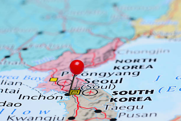 istock Inchon pinned on a map of Asia 487667562