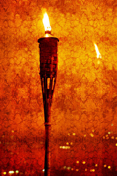 istock Textured picture of glowing torch against a surface 487668818