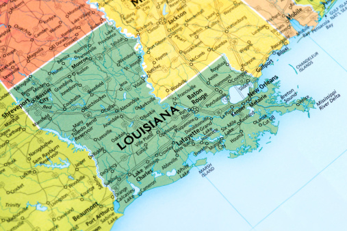 Map of Louisiana State. 