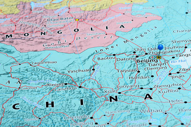 istock Beijing pinned on a map of Asia 487668920