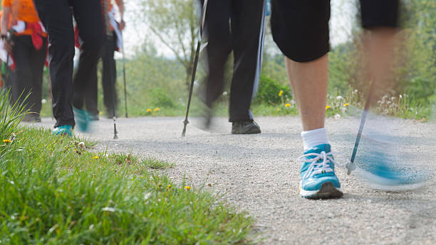 istock Nordic walking people 487669567