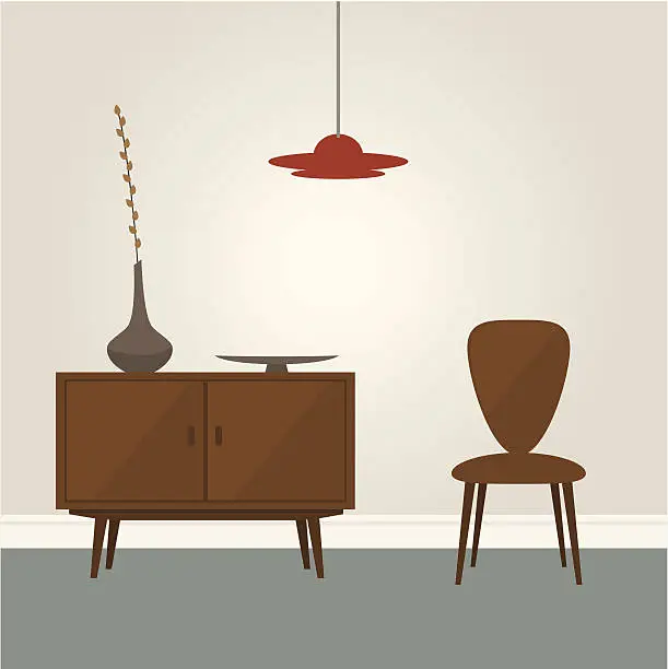 Vector illustration of Retro interior