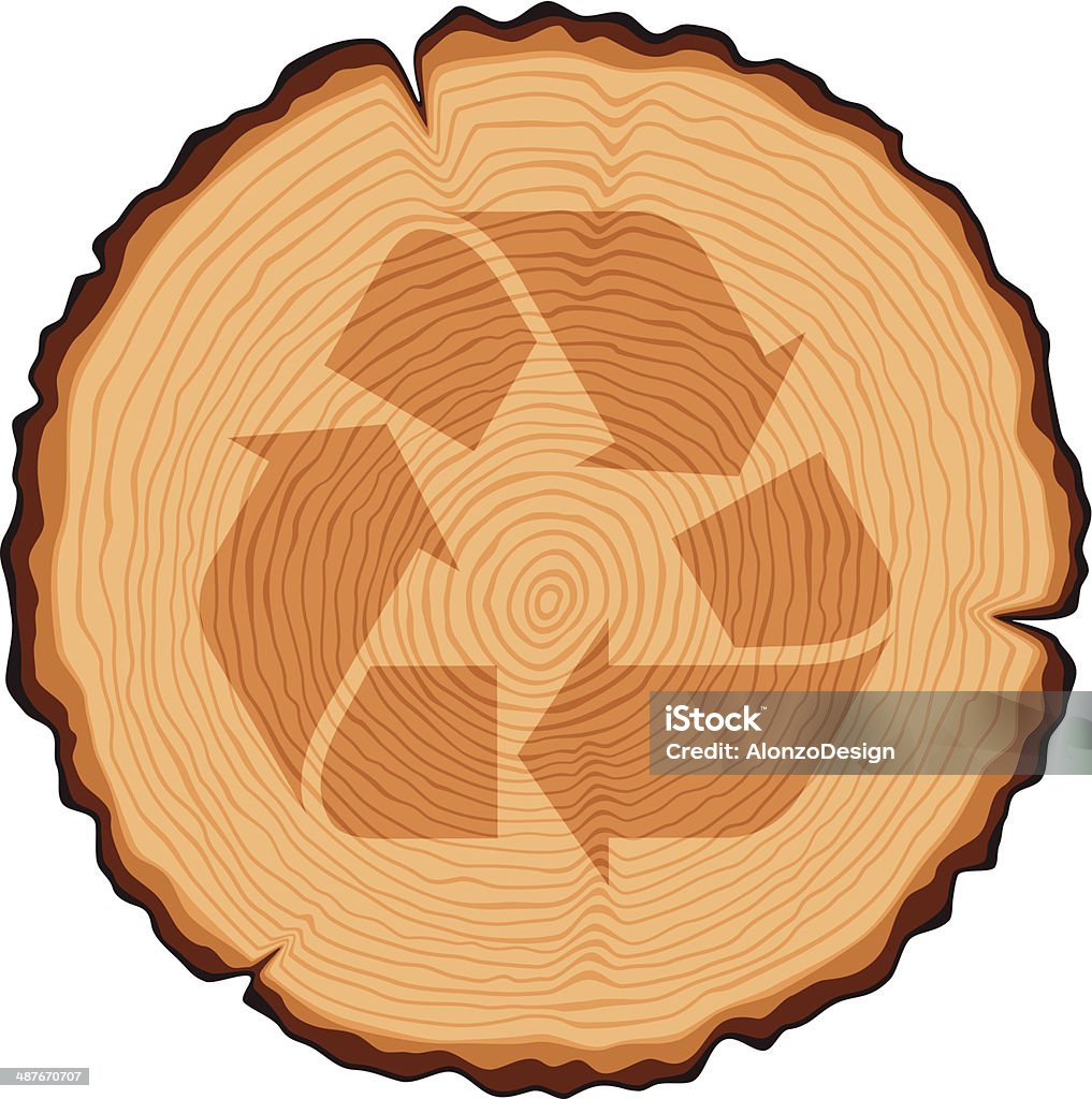 Wooden Cross Section with Recycling Symbol http://server-elcadia.com/istock/WildAnimals-Lightbox.png  Recycling stock vector