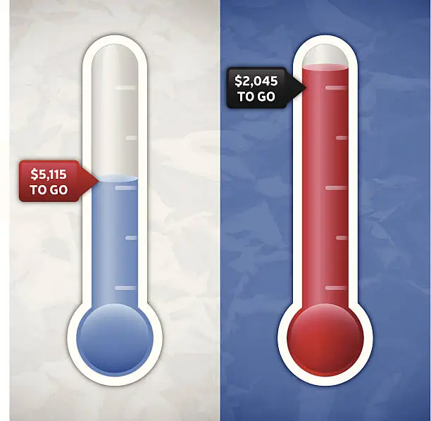 Vector illustration of Fundraising Thermometers