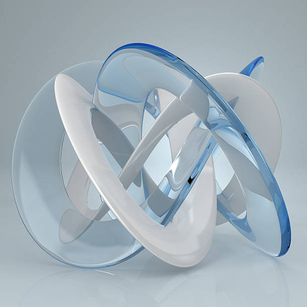 istock White blue glass torus knot 487671233