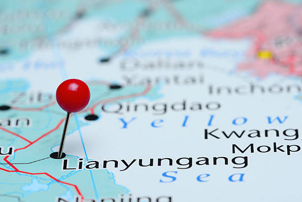 istock Lianyungang pinned on a map of Asia 487671242