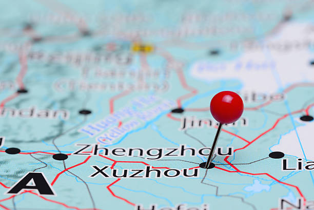 istock Xuzhou pinned on a map of Asia 487671244