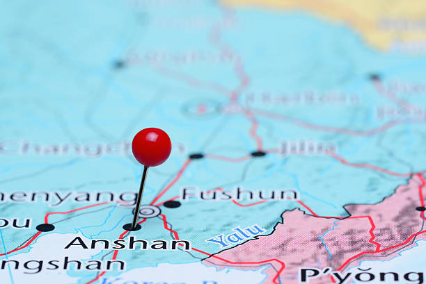 istock Anshan pinned on a map of Asia 487671404