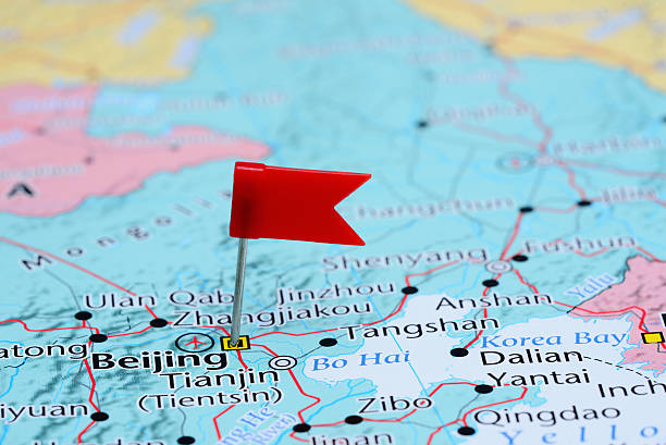 istock Beijing pinned on a map of Asia 487671566