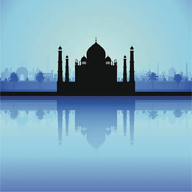 Vector illustration of Taj Mahal (Detailed, Moveable Buildings)