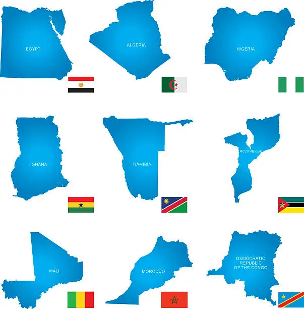 Vector illustration of African countries vector