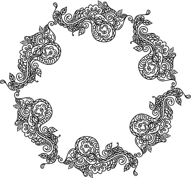 Vector illustration of Henna  Frame