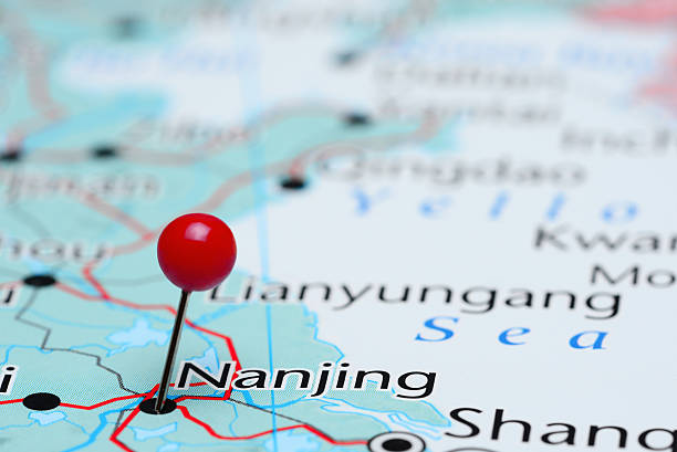 istock Nanjing pinned on a map of Asia 487672684