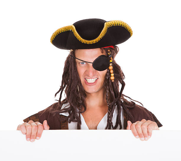 istock Pirate Holding Placard In Mouth 487672751